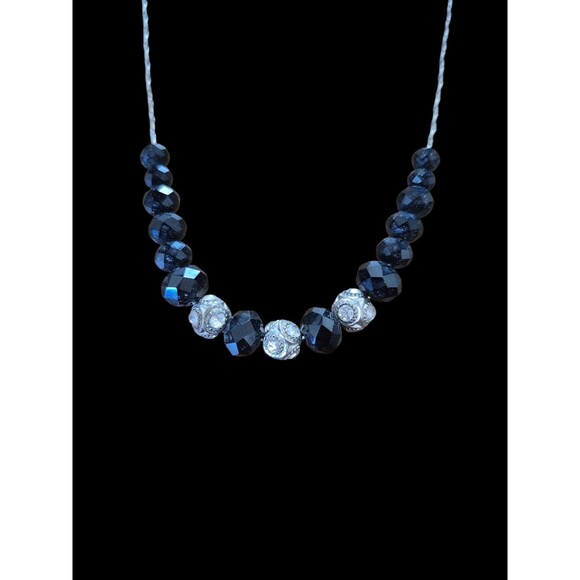 Park Lane Faceted Australian Crystal Beaded Necklace “MIDNIGHT” Jet Black 17" - Picture 2 of 3